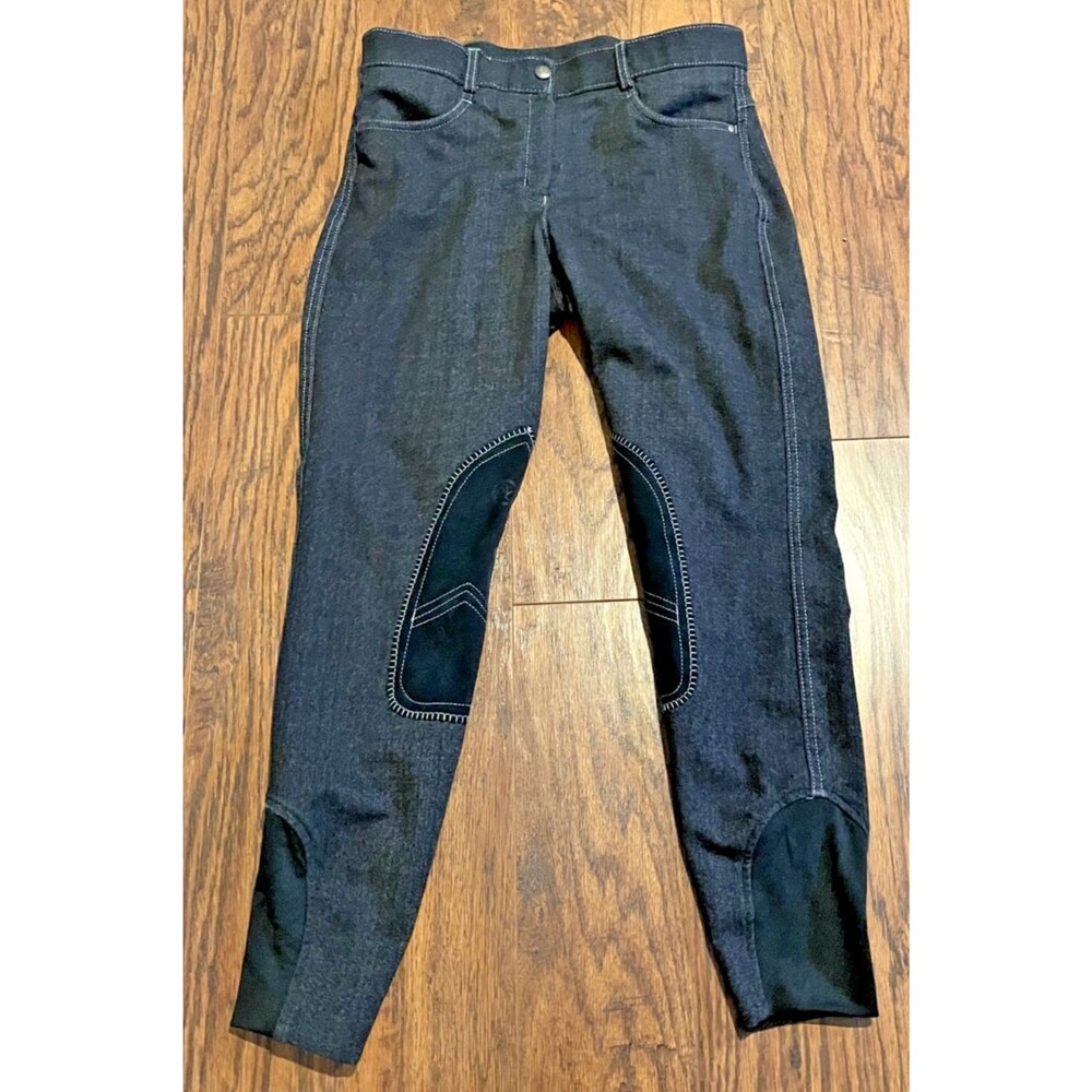 Ovation Riding Breeches Denim Jeans Pants 28R Womens Knee Patch Equestrian